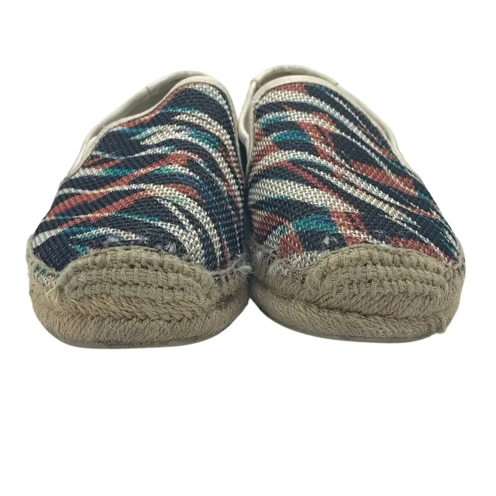 Dolce Vita Striped Woven Espadrille Flats Women's Sz 7 Multicolor Slip On Canvas